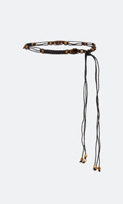 EMBER CROCHET BELT - BLACK/CHOCOLATE