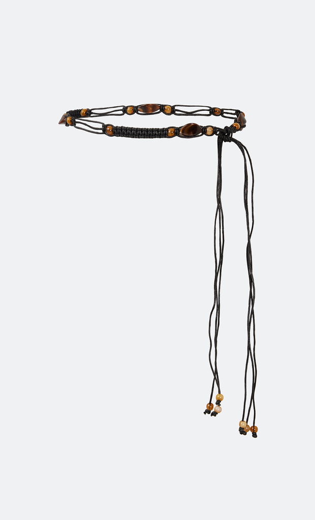 EMBER CROCHET BELT - BLACK/CHOCOLATE