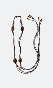 EMBER CROCHET BELT - BLACK/CHOCOLATE