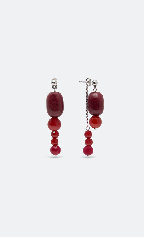 INDIRA MULTI STONE EARRINGS - WINDSOR WINE