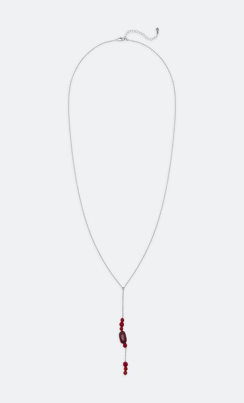 INDIRA MULTI STONE NECKLACE - WINDSOR WINE