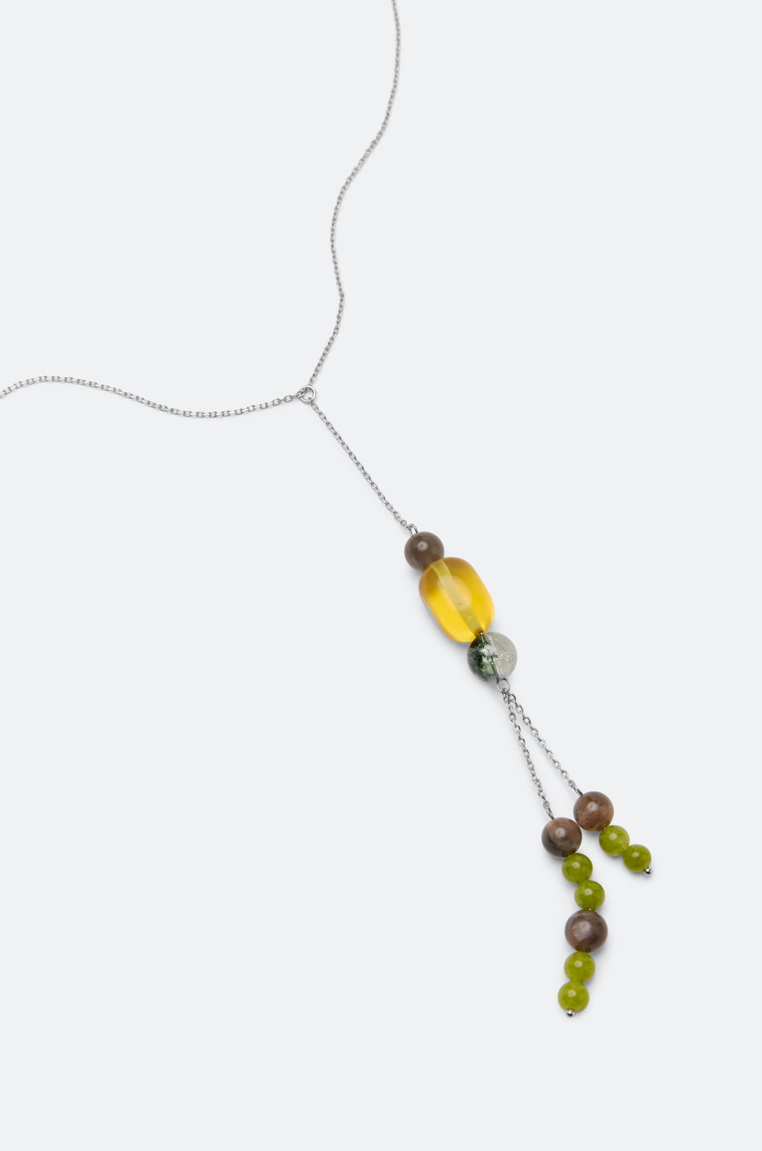 INDIRA MULTI STONE NECKLACE - CITRINE/GREEN