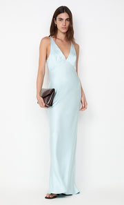 THE DREAMER V NECK DRESS - ARCTIC BLUE