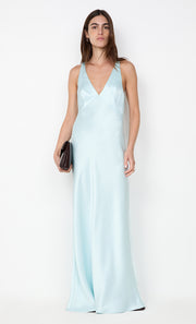 THE DREAMER V NECK DRESS - ARCTIC BLUE