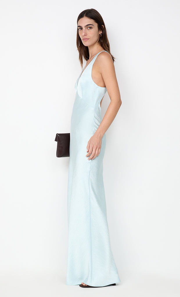 THE DREAMER V NECK DRESS - ARCTIC BLUE