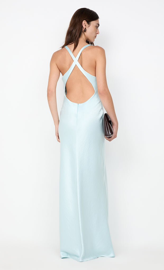 THE DREAMER V NECK DRESS - ARCTIC BLUE
