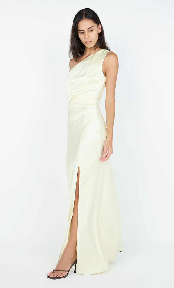 THE DREAMER ASYM DRESS - ICE YELLOW