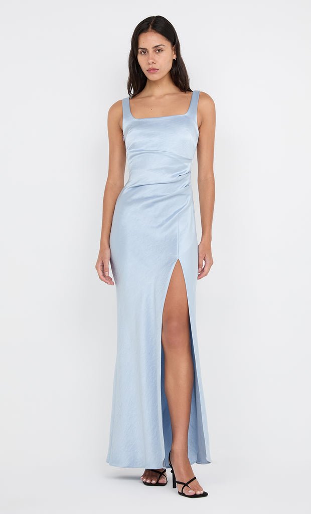 THE DREAMER SQUARE NECK DRESS - DUSTY BLUE