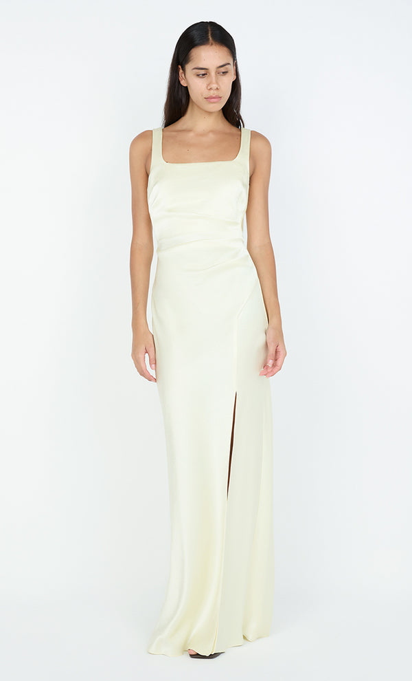 THE DREAMER SQUARE NECK DRESS - ICE YELLOW