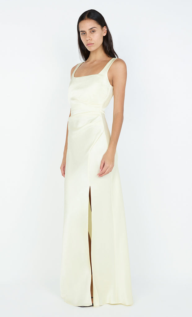 THE DREAMER SQUARE NECK DRESS - ICE YELLOW