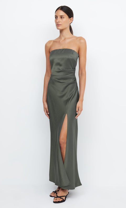 THE DREAMER STRAPLESS DRESS - DARK WILLOW