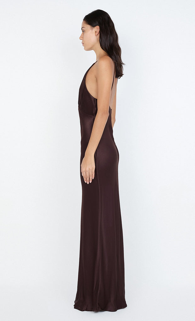 MOON DANCE V MAXI DRESS - DARK CHOCOLATE