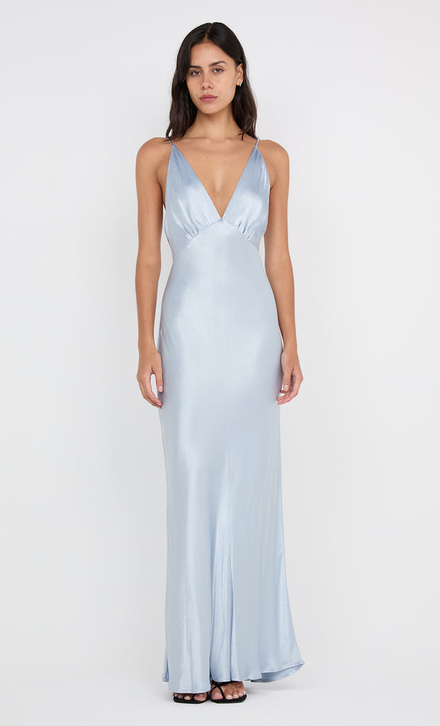 MOON DANCE V MAXI DRESS - DUSTY BLUE