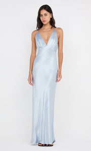 MOON DANCE V MAXI DRESS - DUSTY BLUE