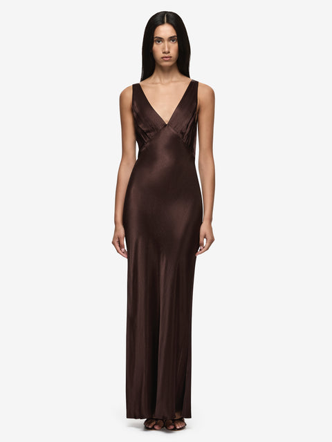 MOON DANCE VERONA DRESS - DARK CHOCOLATE