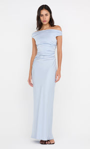 ETERNITY OFF SHOULDER MAXI - DUSTY BLUE