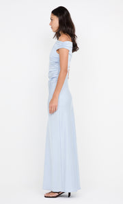 ETERNITY OFF SHOULDER MAXI - DUSTY BLUE