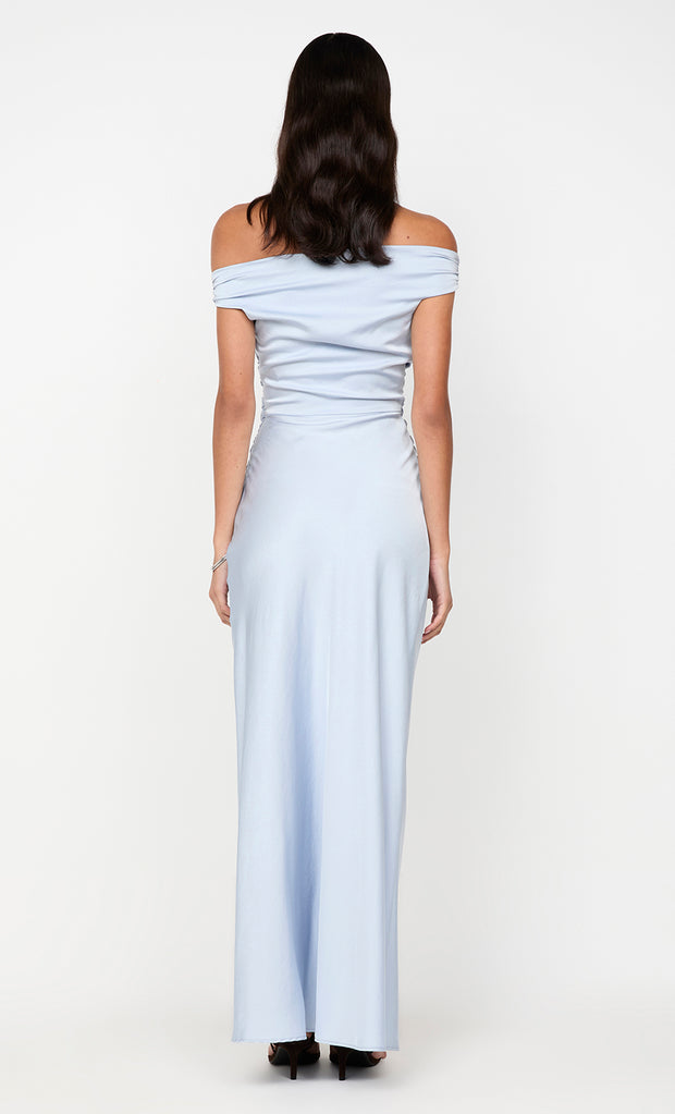 ETERNITY OFF SHOULDER MAXI - DUSTY BLUE