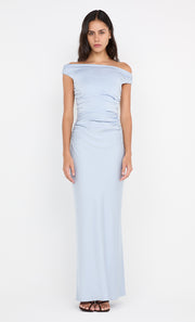 ETERNITY OFF SHOULDER MAXI - DUSTY BLUE
