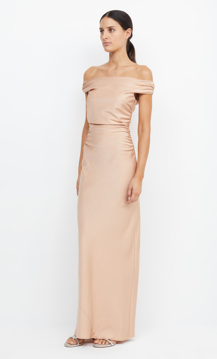 ETERNITY OFF SHOULDER MAXI - ROSE GOLD