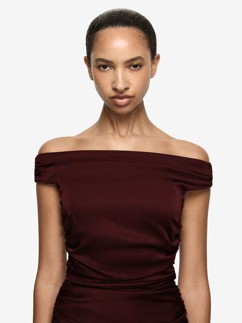 ETERNITY OFF SHOULDER MAXI - PLUM