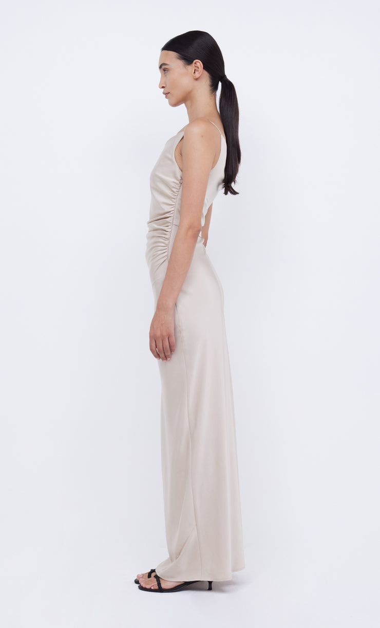 ETERNITY ASYM MAXI DRESS - SAND