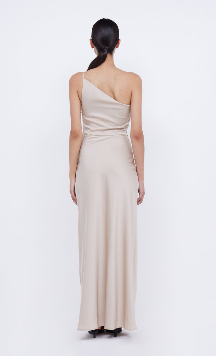 ETERNITY ASYM MAXI DRESS - SAND