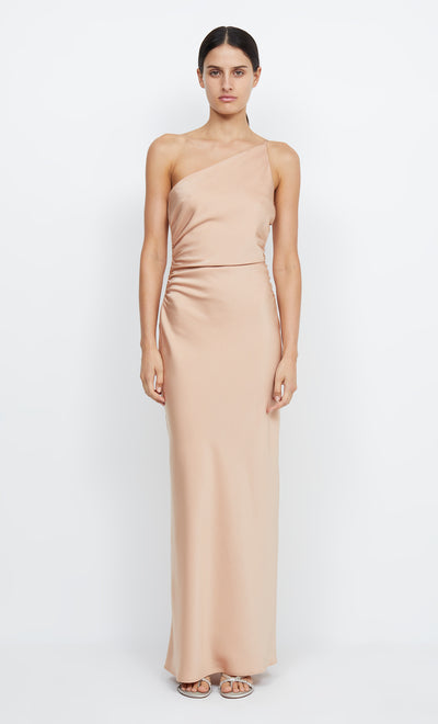 ETERNITY ASYM MAXI DRESS - ROSE GOLD