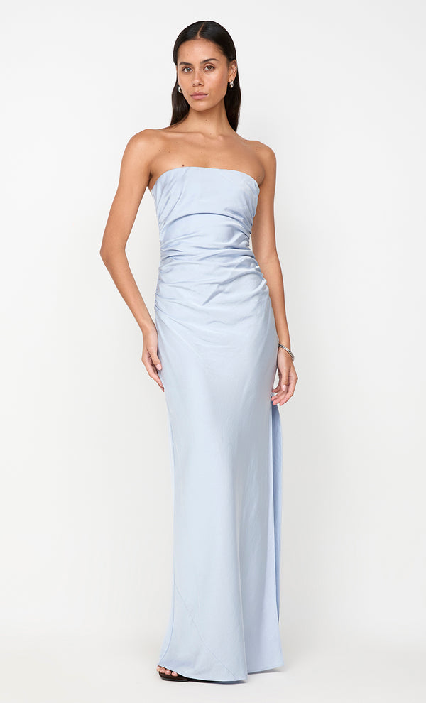 ETERNITY STRAPLESS MAXI DRESS - DUSTY BLUE