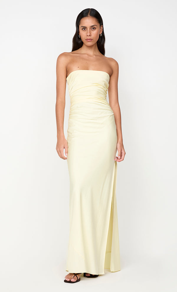 ETERNITY STRAPLESS MAXI DRESS - ICE YELLOW