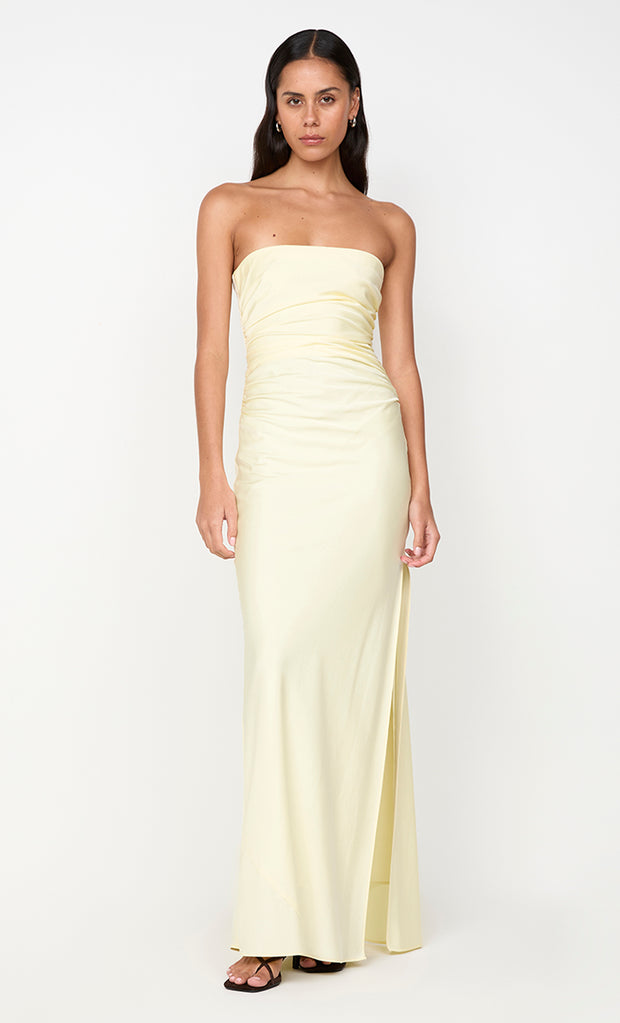 ETERNITY STRAPLESS MAXI DRESS - ICE YELLOW