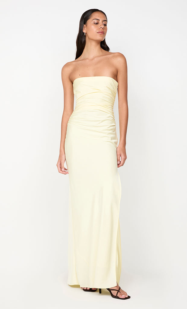 ETERNITY STRAPLESS MAXI DRESS - ICE YELLOW