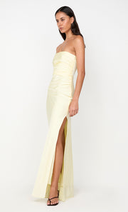ETERNITY STRAPLESS MAXI DRESS - ICE YELLOW