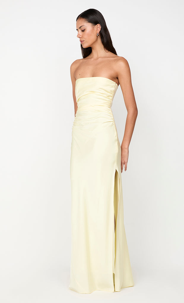 ETERNITY STRAPLESS MAXI DRESS - ICE YELLOW