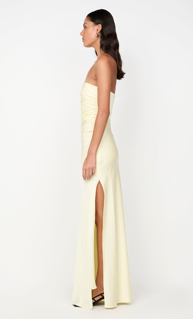 ETERNITY STRAPLESS MAXI DRESS - ICE YELLOW