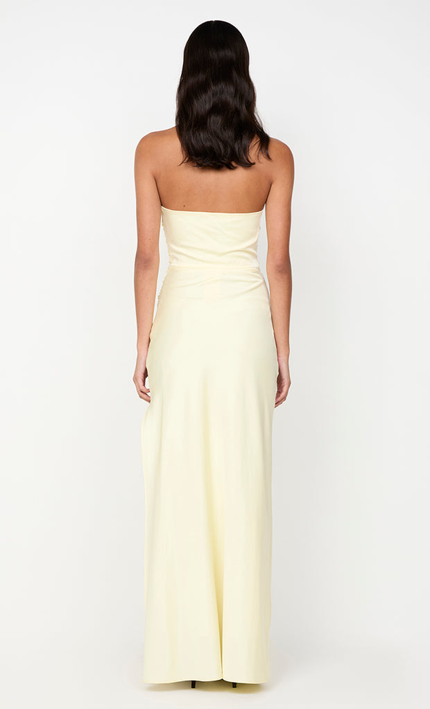 ETERNITY STRAPLESS MAXI DRESS - ICE YELLOW