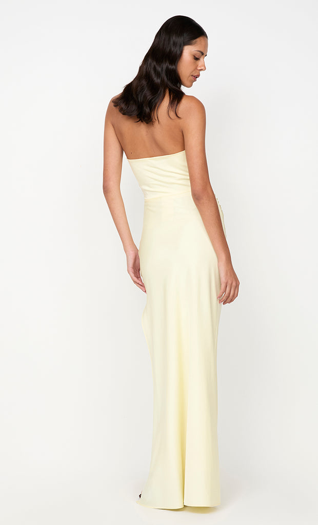 ETERNITY STRAPLESS MAXI DRESS - ICE YELLOW