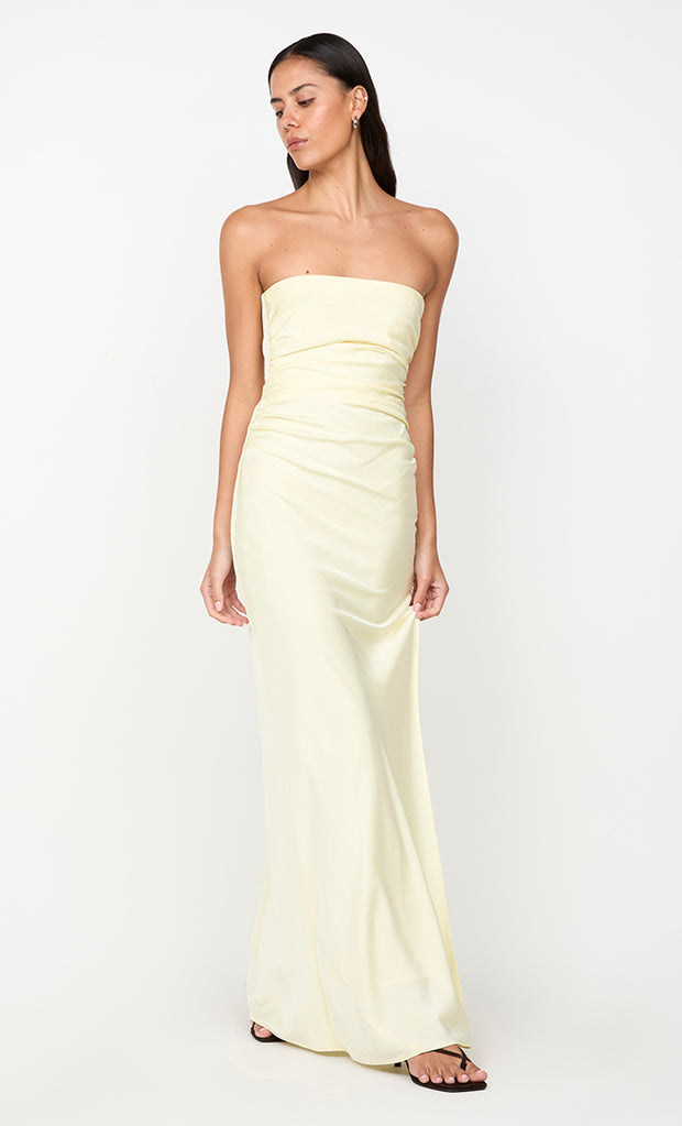 ETERNITY STRAPLESS MAXI DRESS - ICE YELLOW