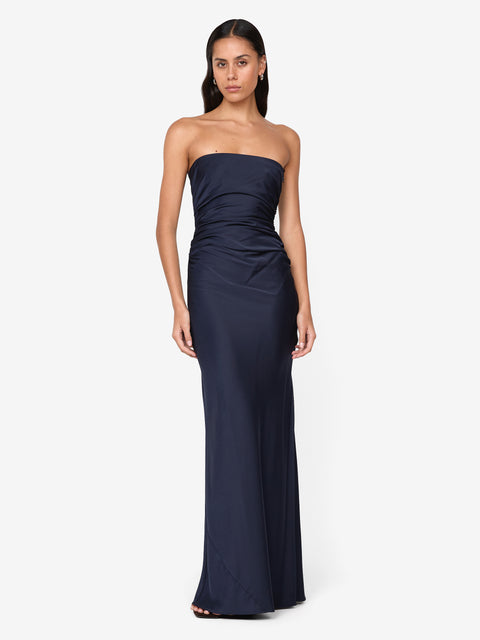bec and bridge navy blue dress Bec & Bridge Cedar City Satin Maxi Dress Navy BEC + BRIDGE