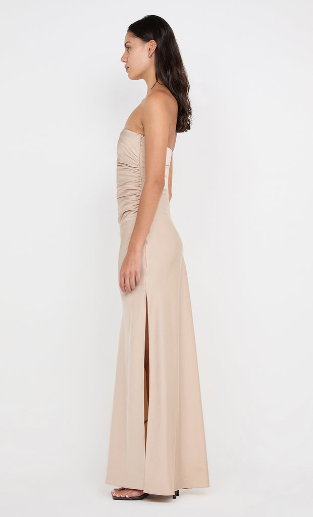 ETERNITY STRAPLESS MAXI DRESS - SAND
