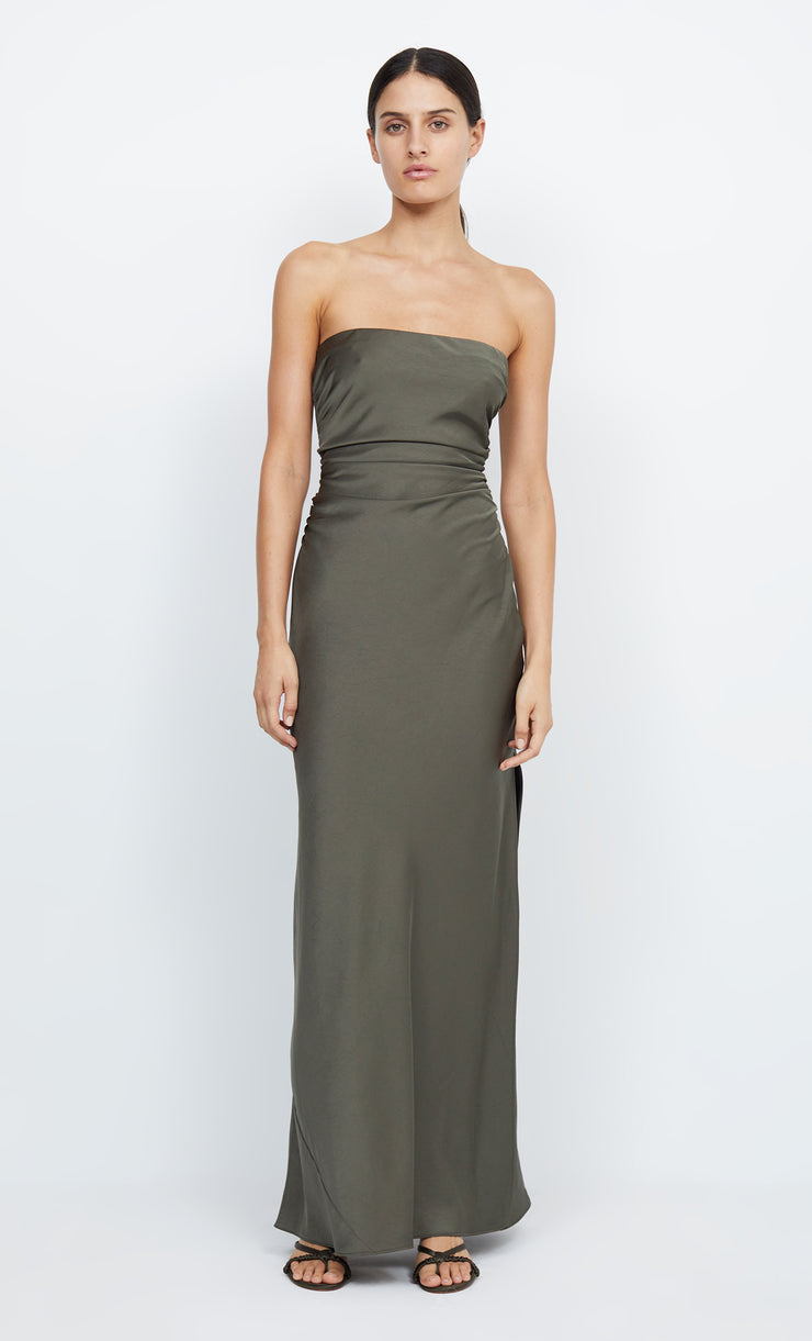 ETERNITY STRAPLESS MAXI DRESS - DARK WILLOW