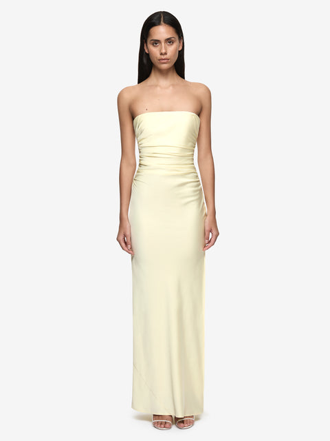 ETERNITY STRAPLESS MAXI DRESS - ICE YELLOW