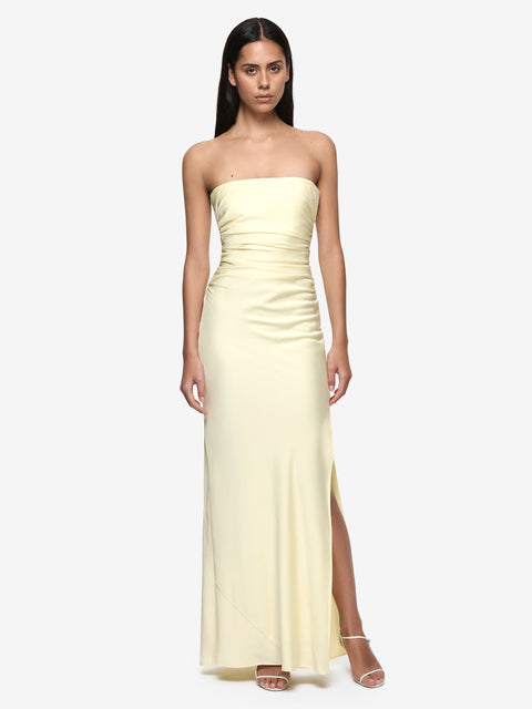 ETERNITY STRAPLESS MAXI DRESS - ICE YELLOW
