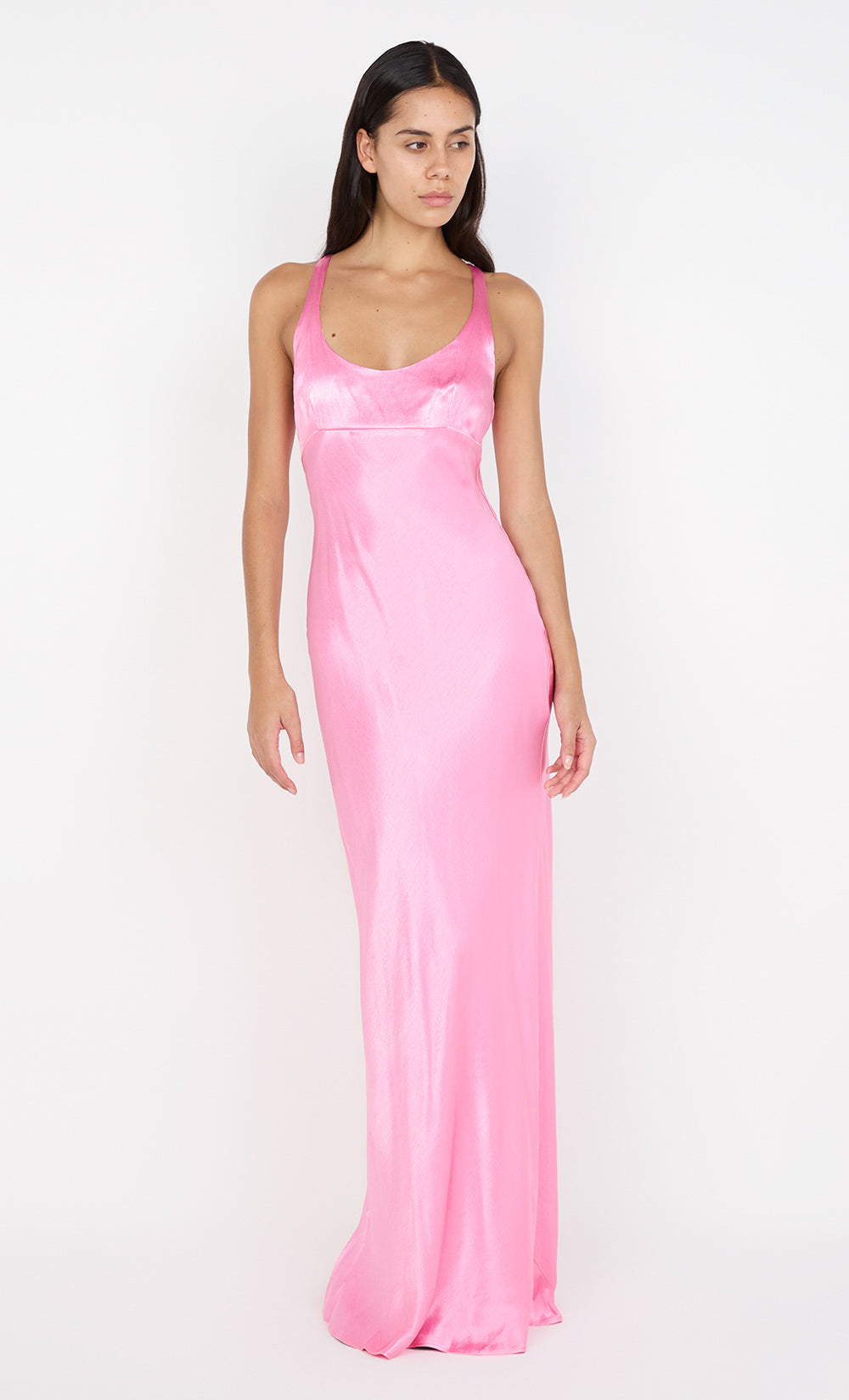 MAXINA CROSSOVER DRESS - CANDY PINK