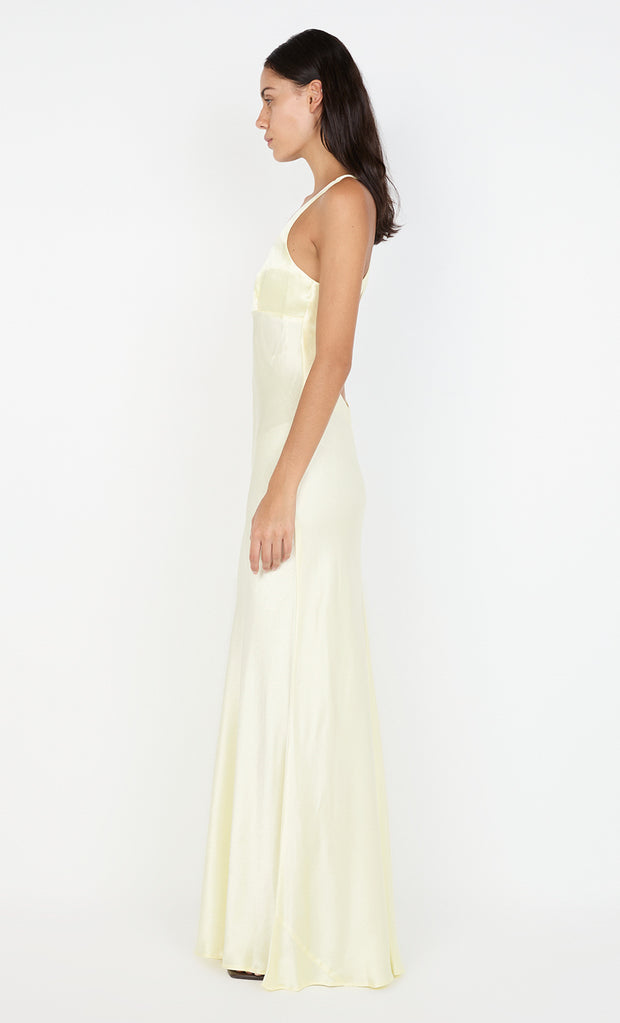 MAXINA CROSSOVER DRESS - ICE YELLOW