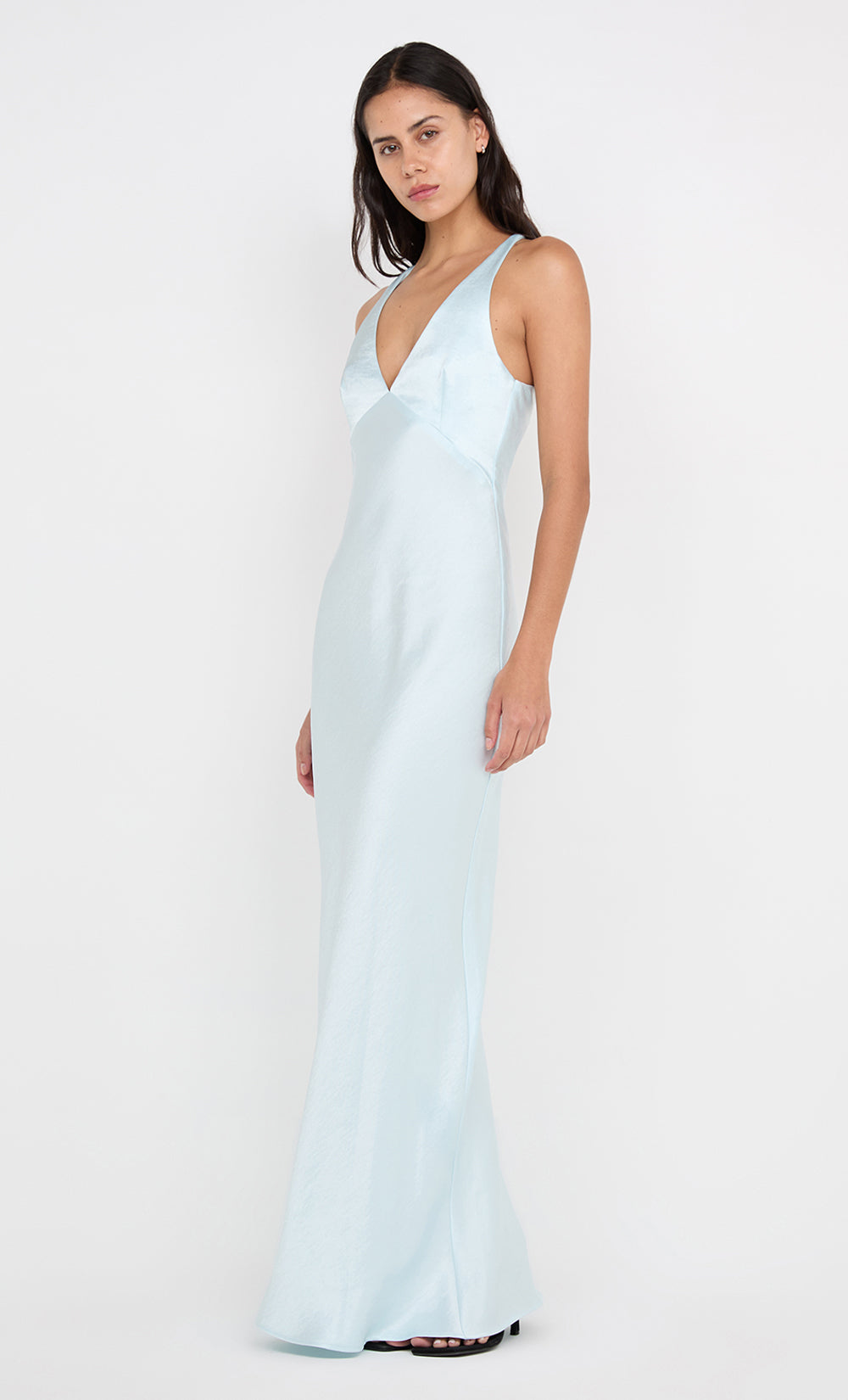 THE DREAMER V NECK DRESS - ARCTIC BLUE