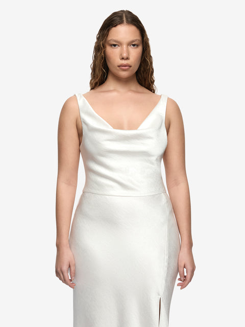 AUSTEN COWL NECK MAXI DRESS - IVORY
