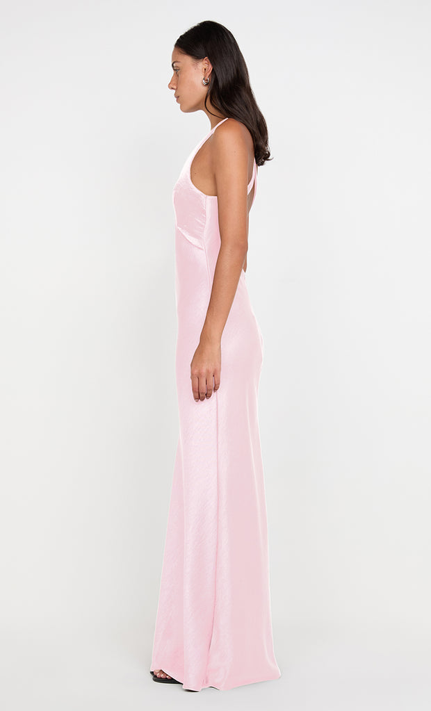 THE DREAMER V NECK DRESS - POWDER PINK