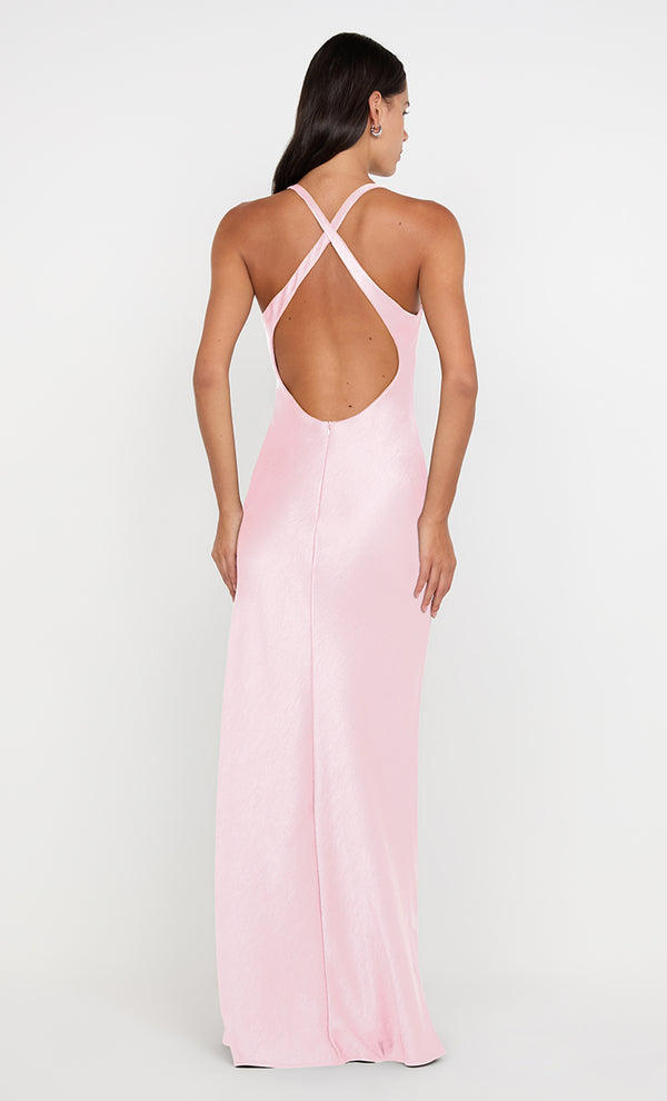 THE DREAMER V NECK DRESS - POWDER PINK