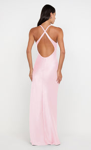 THE DREAMER V NECK DRESS - POWDER PINK